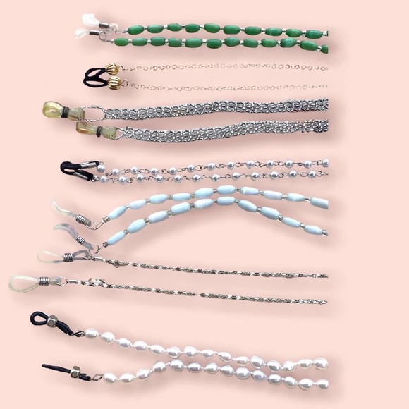 Vintage Eyewear Cord Straps Beaded Chain Holder Lot Fits Most All! - Picture 7 of 11